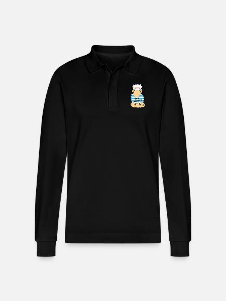 Iss watt? - Stanley/Stella Unisex Bio-Langarm-Poloshirt Prepster - Schwarz