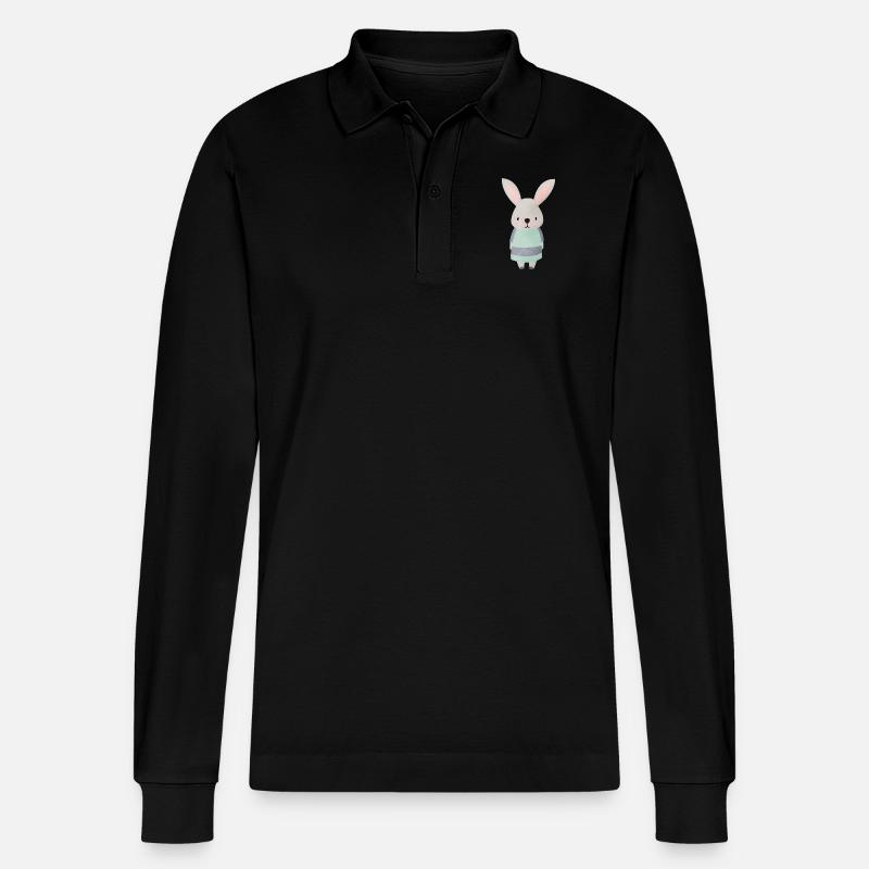 Hase Löffel - Stanley/Stella Unisex Bio-Langarm-Poloshirt Prepster - Schwarz