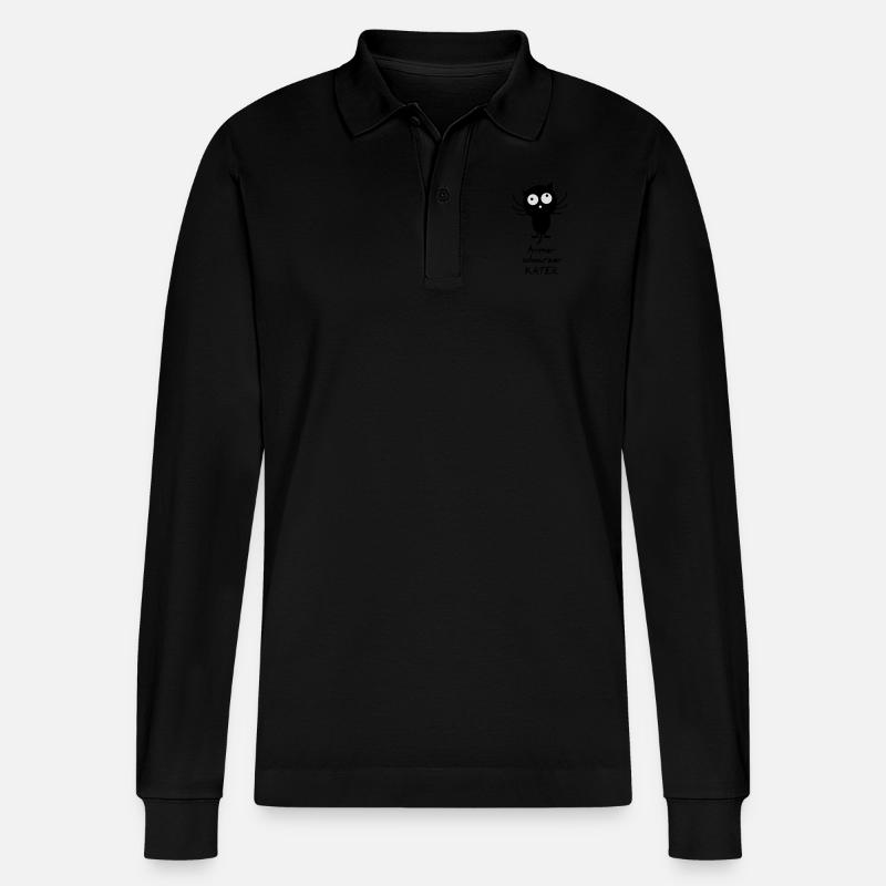 armer schwarzer Kater - Stanley/Stella Unisex Bio-Langarm-Poloshirt Prepster - Schwarz