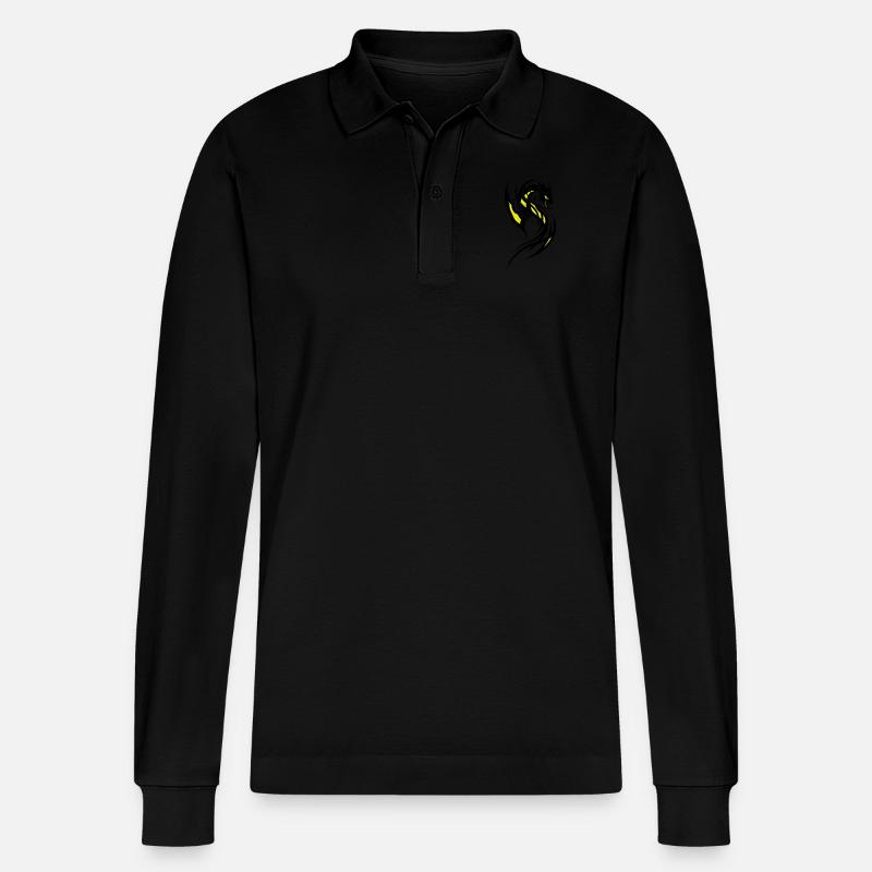 Drache - Stanley/Stella Unisex Bio-Langarm-Poloshirt Prepster - Schwarz