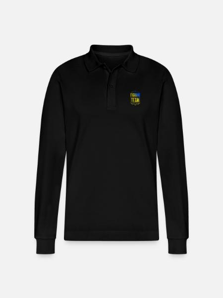 Fishing Crew - Stanley/Stella Organic Unisex Long-Sleeved Polo Shirt Prepster - black