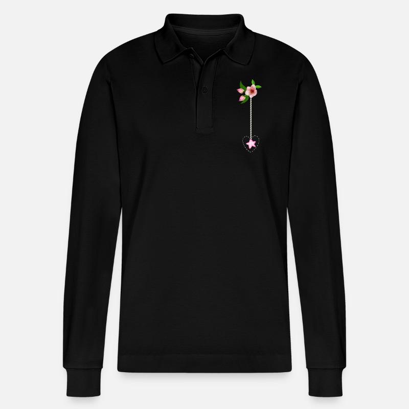 Composition florale - Polo à manches longues bio PREPSTER Stanley/Stella Unisexe - noir