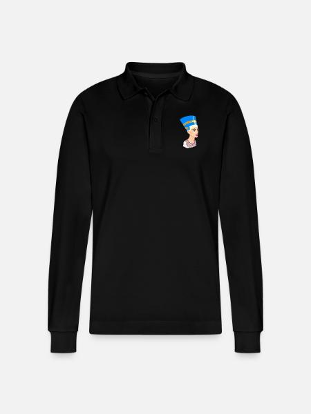 Nefertiti - Stanley/Stella Organic Unisex Long-Sleeved Polo Shirt Prepster - black