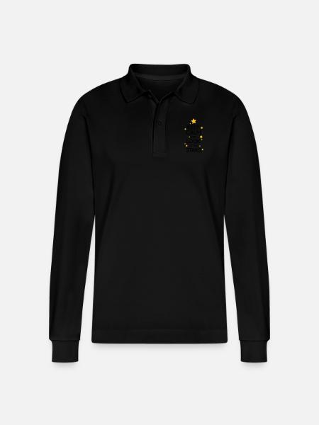 Keep Calm Stars - Stanley/Stella Unisex Bio-Langarm-Poloshirt Prepster - Schwarz
