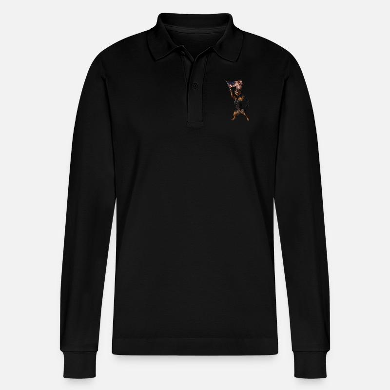 Rottweiler - Stanley/Stella Unisex Bio-Langarm-Poloshirt Prepster - Schwarz