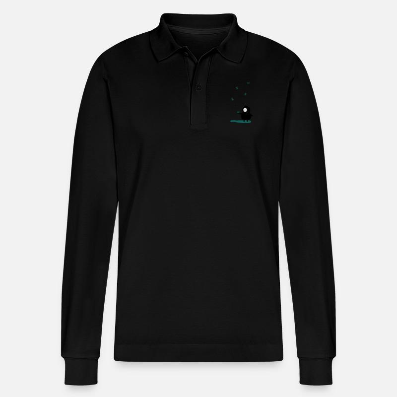 schmetterlinge - Stanley/Stella Unisex Bio-Langarm-Poloshirt Prepster - Schwarz