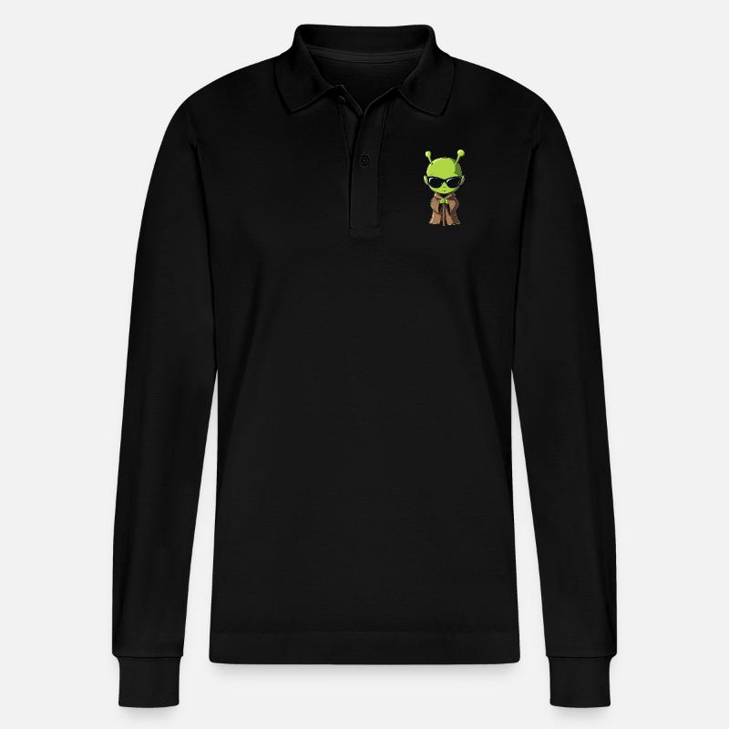 Alienmönch - Stanley/Stella Unisex Bio-Langarm-Poloshirt Prepster - Schwarz