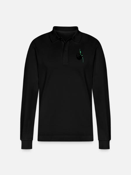 faultier in love - Stanley/Stella Unisex Bio-Langarm-Poloshirt Prepster - Schwarz