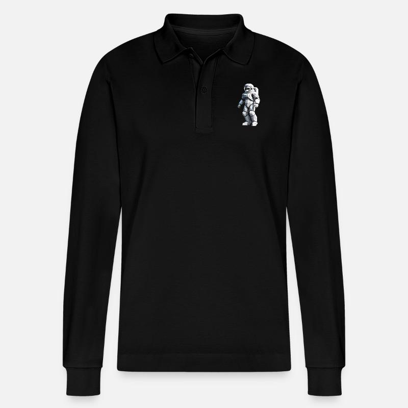 Astronaut - Beruf Design Sticker - Stanley/Stella Unisex Bio-Langarm-Poloshirt Prepster - Schwarz