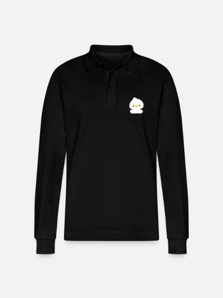 Cute Duck - Stanley/Stella Organic Unisex Long-Sleeved Polo Shirt Prepster - black