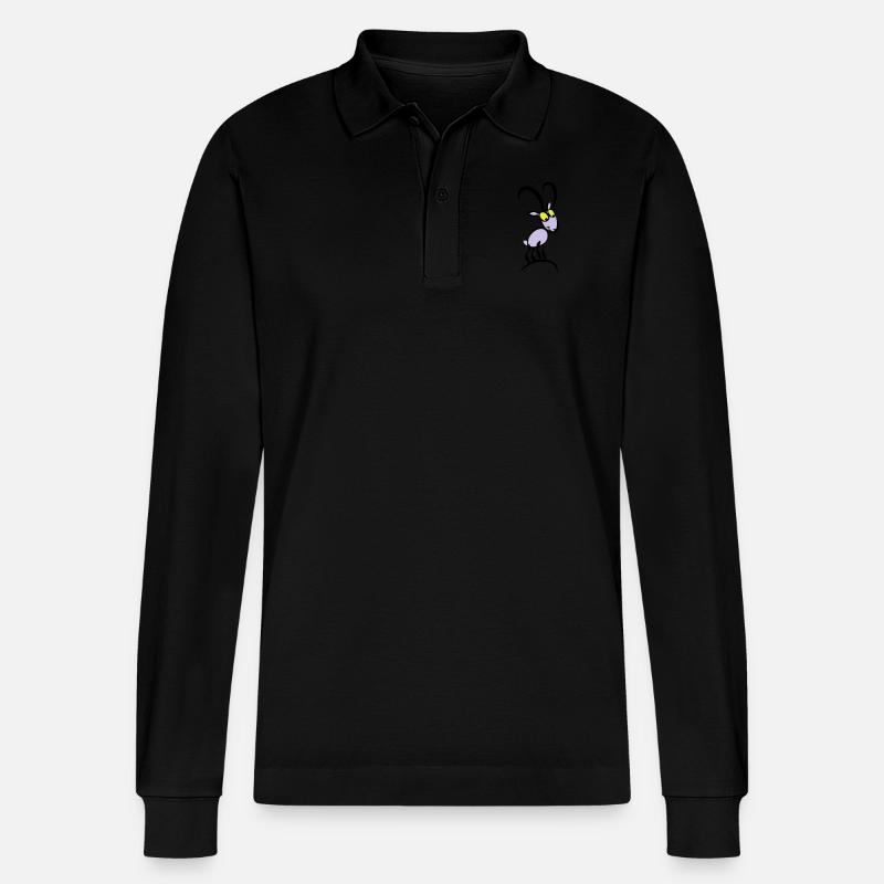Steinbocky - Stanley/Stella Unisex Bio-Langarm-Poloshirt Prepster - Schwarz