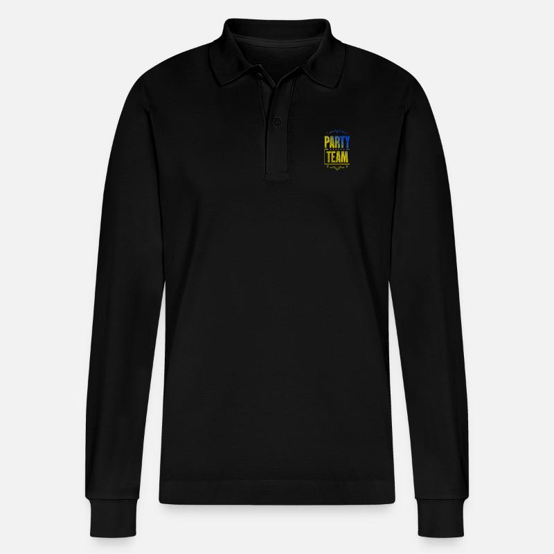 Party Crew - Stanley/Stella Unisex Bio-Langarm-Poloshirt Prepster - Schwarz