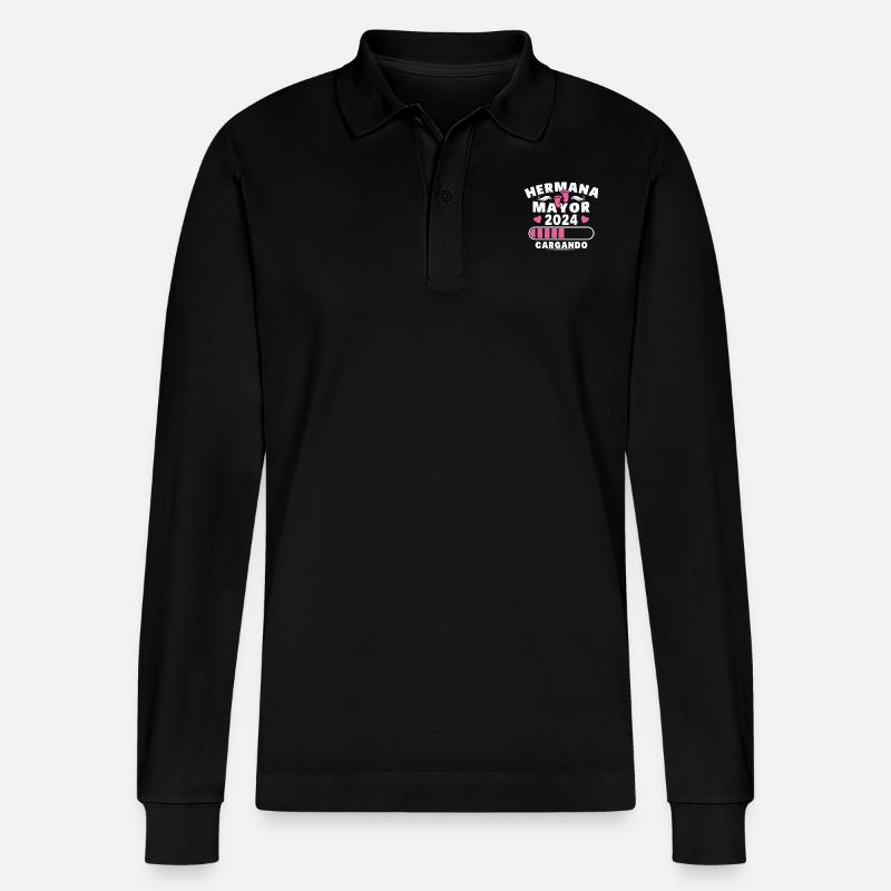 Große Schwester 2024 - Stanley/Stella Unisex Bio-Langarm-Poloshirt Prepster - Schwarz