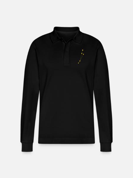 Sternzeichen Widder - Stanley/Stella Unisex Bio-Langarm-Poloshirt Prepster - Schwarz