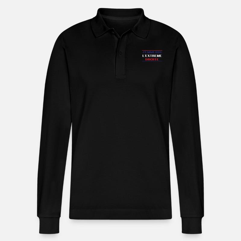 Scheiß auf die extreme Rechte - Stanley/Stella Unisex Bio-Langarm-Poloshirt Prepster - Schwarz
