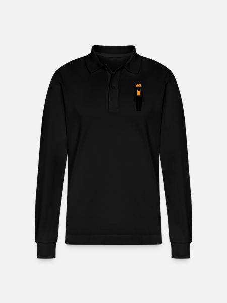 Construction Worker Woman - Stanley/Stella Organic Unisex Long-Sleeved Polo Shirt Prepster - black