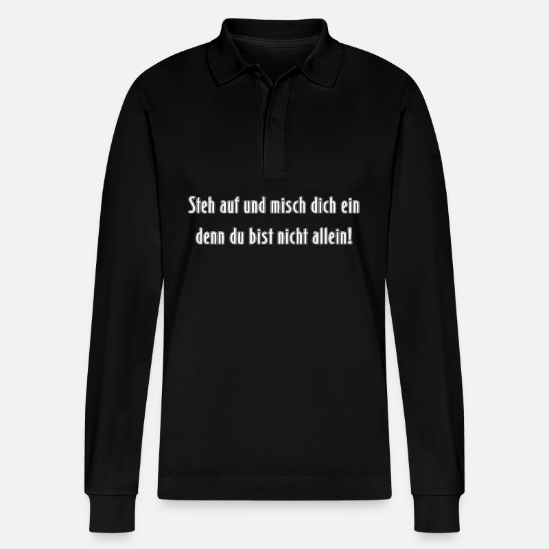 Misch dich ein - Stanley/Stella Unisex Bio-Langarm-Poloshirt Prepster - Schwarz