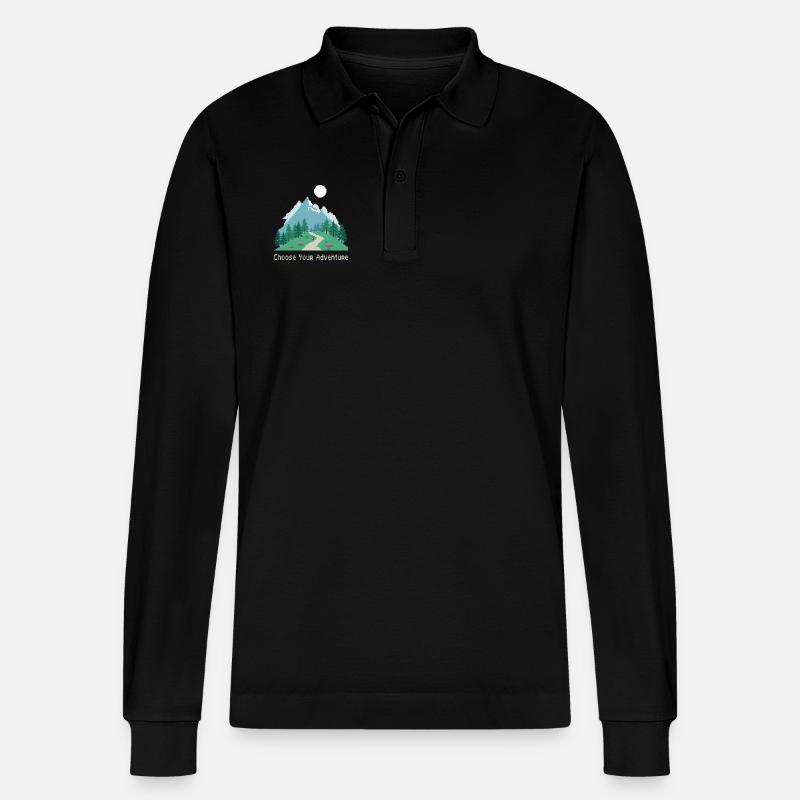 Retro Gaming Abenteuer - Stanley/Stella Unisex Bio-Langarm-Poloshirt Prepster - Schwarz