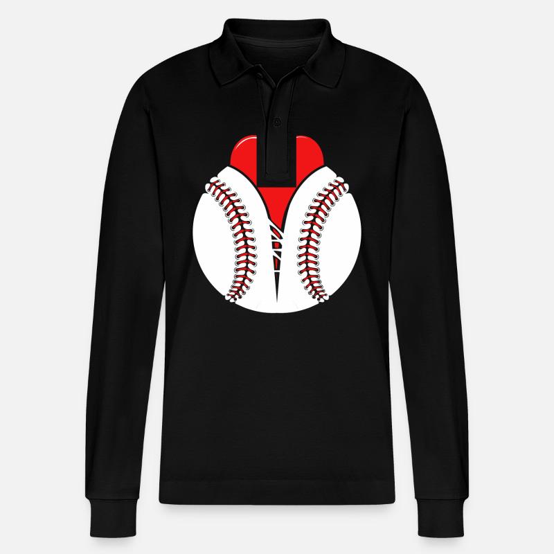 Le baseball que j’aime - Polo à manches longues bio PREPSTER Stanley/Stella Unisexe - noir