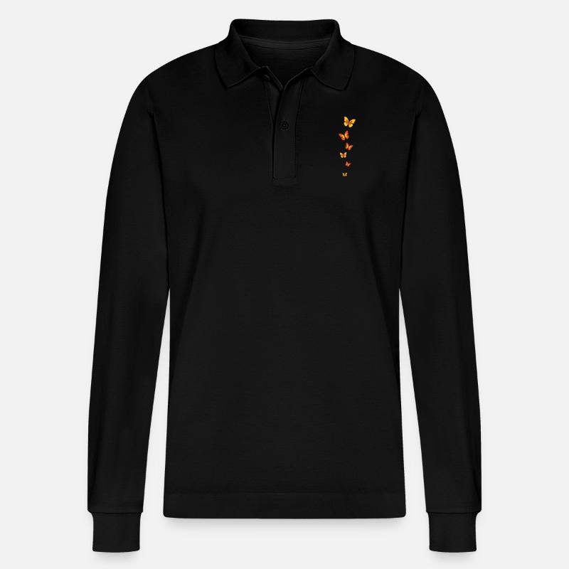 schmetterlinge - Stanley/Stella Unisex Bio-Langarm-Poloshirt Prepster - Schwarz