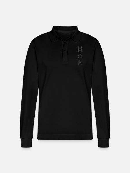 Enigma for Gamers - Stanley/Stella Organic Unisex Long-Sleeved Polo Shirt Prepster - black