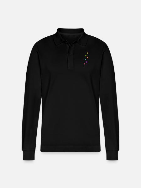 Bunte Luftballons - Stanley/Stella Unisex Bio-Langarm-Poloshirt Prepster - Schwarz