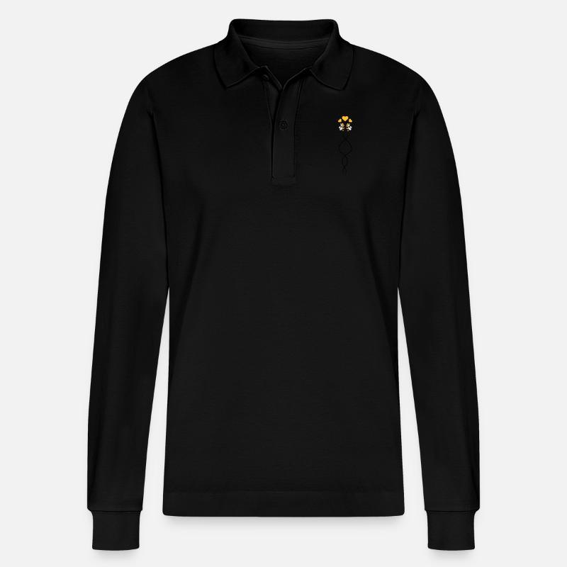 Bees Love - Stanley/Stella Unisex Bio-Langarm-Poloshirt Prepster - Schwarz
