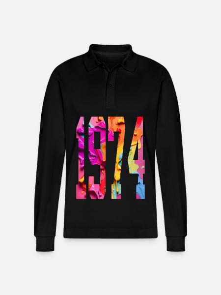 BUNT 52ND BIRTHDAY 1974 - Stanley/Stella Organic Unisex Long-Sleeved Polo Shirt Prepster - black
