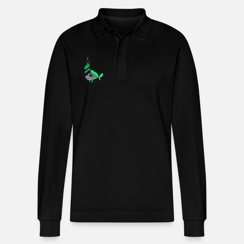 Free Piercing - Stanley/Stella Unisex Bio-Langarm-Poloshirt Prepster - Schwarz