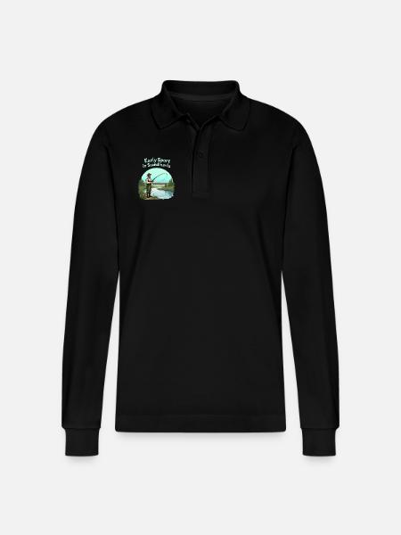 Fishing in Scandinavia - Stanley/Stella Organic Unisex Long-Sleeved Polo Shirt Prepster - black