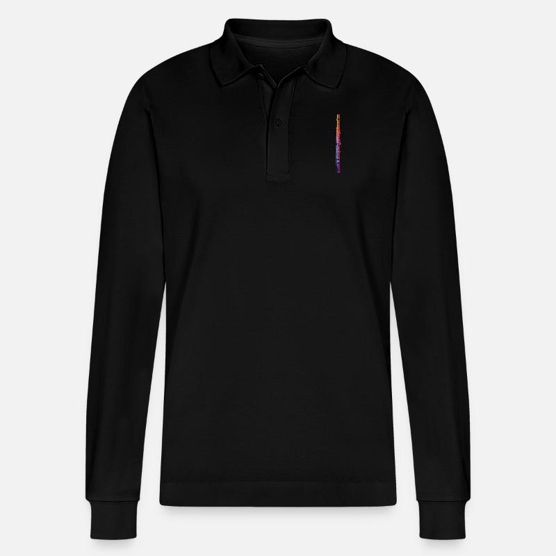 Querflöte - Stanley/Stella Unisex Bio-Langarm-Poloshirt Prepster - Schwarz