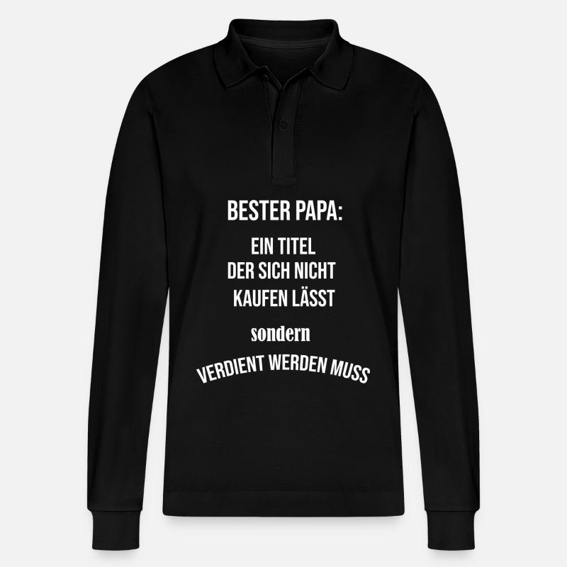 Bester Papa - Stanley/Stella Unisex Bio-Langarm-Poloshirt Prepster - Schwarz