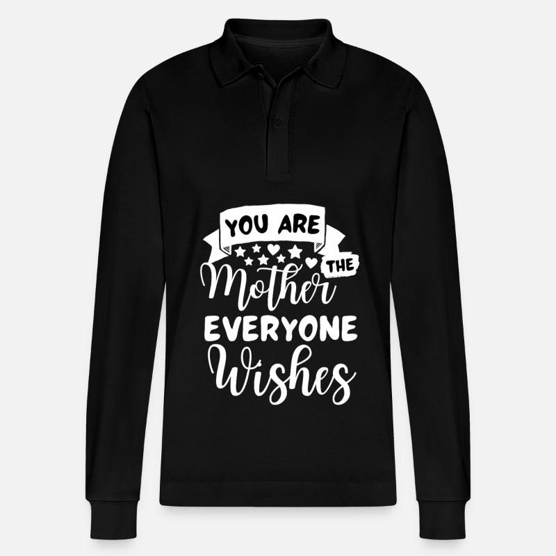 Beste Mama Spruch Mutter Sprüche - Stanley/Stella Unisex Bio-Langarm-Poloshirt Prepster - Schwarz