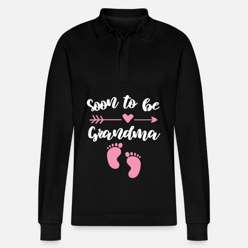 werdende Oma Baby bald Großmutter - Stanley/Stella Unisex Bio-Langarm-Poloshirt Prepster - Schwarz