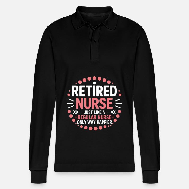 Pension d’infirmière infirmière retraitée - Polo à manches longues bio PREPSTER Stanley/Stella Unisexe - noir