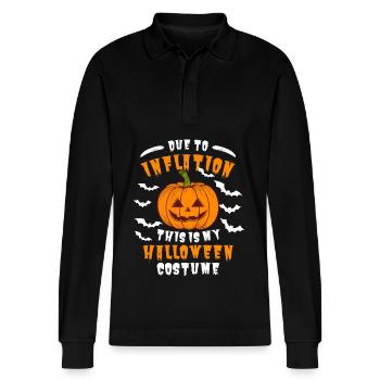 Inflation Halloween Spruch - Stanley/Stella Unisex Bio-Langarm-Poloshirt Prepster - Schwarz - Vorne - Anna (173cm) & Nico (186cm)