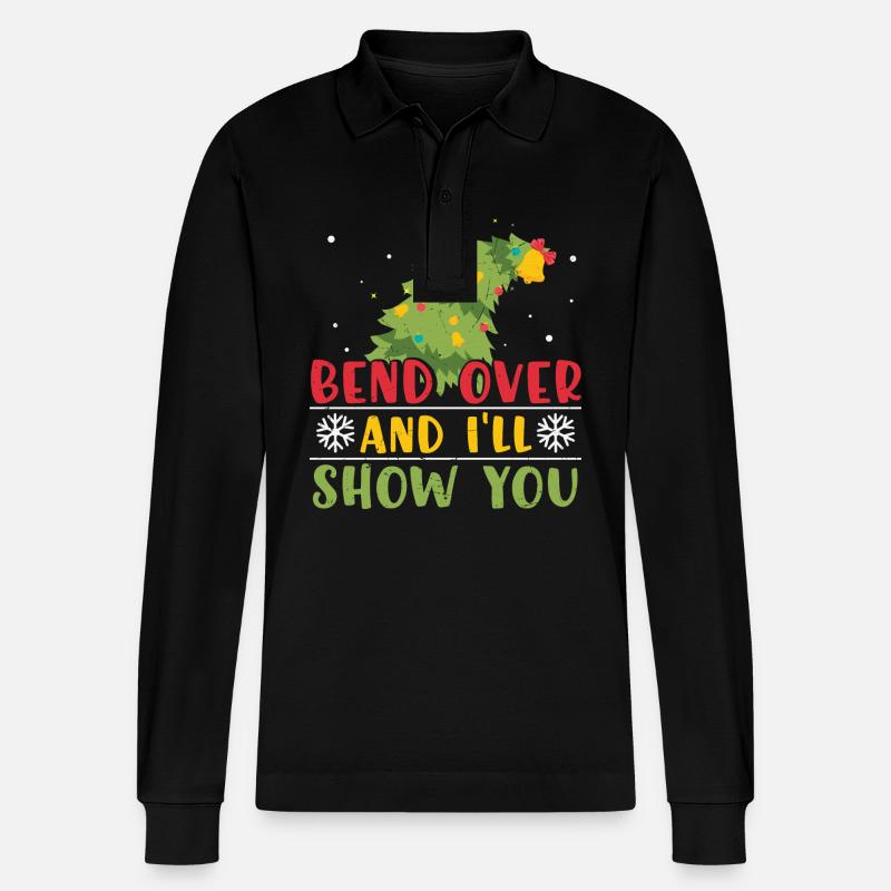 Weihnachtsbaum Geschenk Weihnachtspullover - Stanley/Stella Unisex Bio-Langarm-Poloshirt Prepster - Schwarz