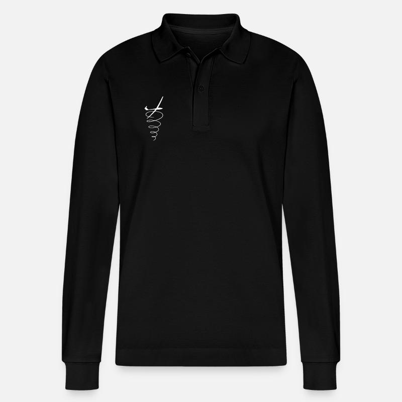 Thermalling Glider Bright - Stanley/Stella Unisex Bio-Langarm-Poloshirt Prepster - Schwarz