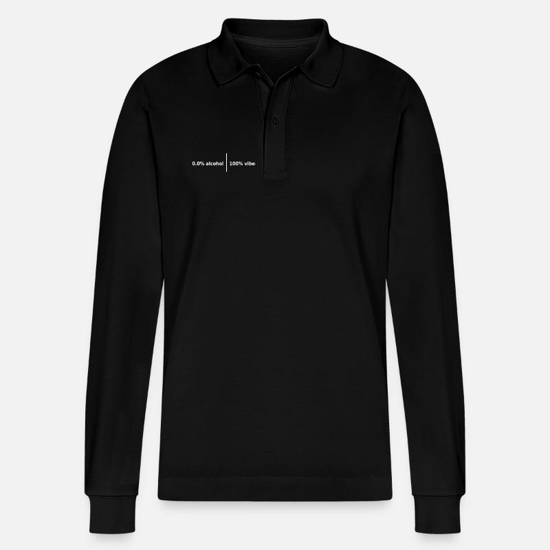 0,0 % Alkohol | 100% Vibes - Stanley/Stella Unisex Bio-Langarm-Poloshirt Prepster - Schwarz