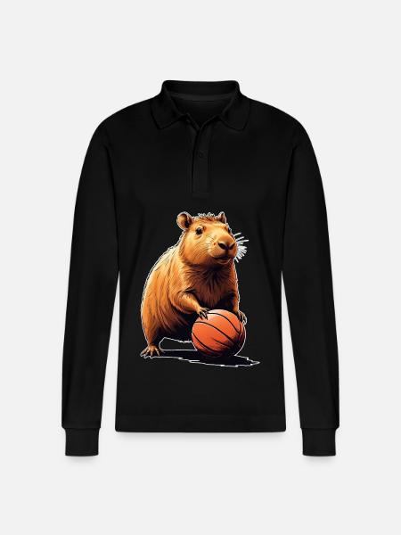 Capybara Basket-ball - Polo à manches longues bio PREPSTER Stanley/Stella Unisexe - noir