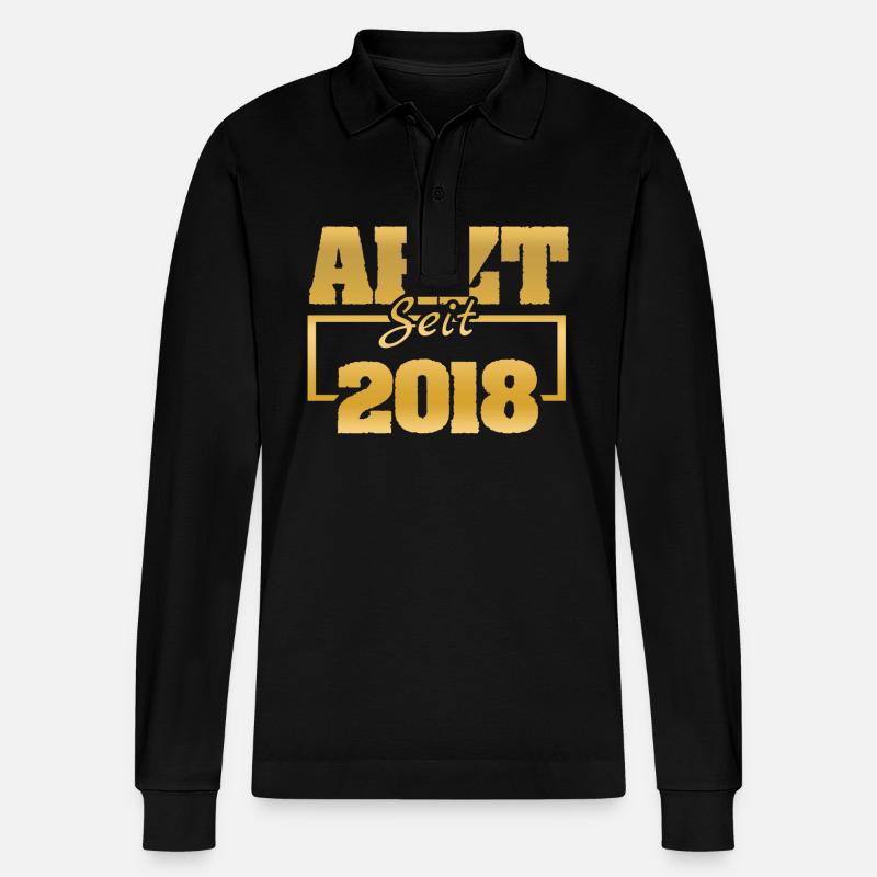 2018 - Stanley/Stella Unisex Bio-Langarm-Poloshirt Prepster - Schwarz