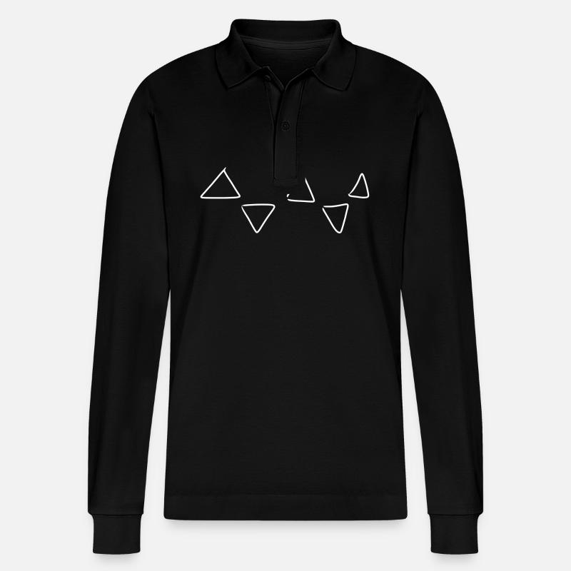 Triangular pattern - Stanley/Stella Organic Unisex Long-Sleeved Polo Shirt Prepster - black