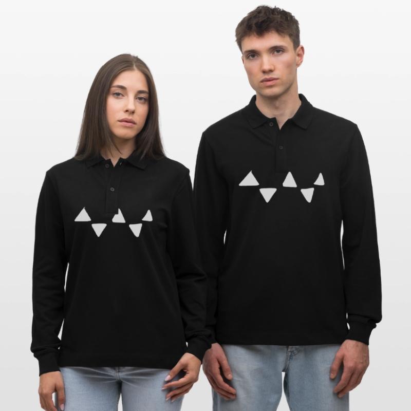 Triangular Pattern Triangular Shapes Stanley/Stella Organic Unisex Long-Sleeved Polo Shirt Prepster