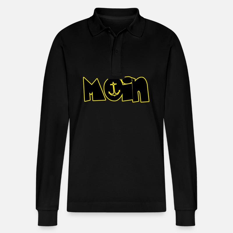 Ja Moin - Stanley/Stella Unisex Bio-Langarm-Poloshirt Prepster - Schwarz
