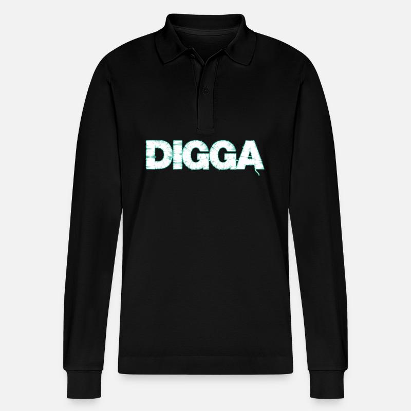 Digga - Stanley/Stella Unisex Bio-Langarm-Poloshirt Prepster - Schwarz
