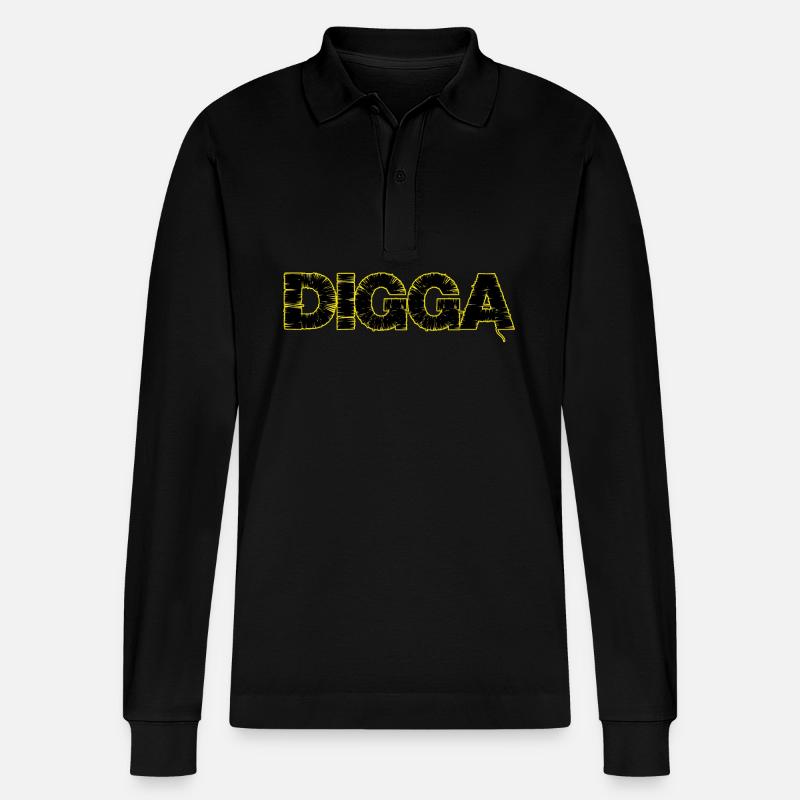 Digga - Stanley/Stella Unisex Bio-Langarm-Poloshirt Prepster - Schwarz