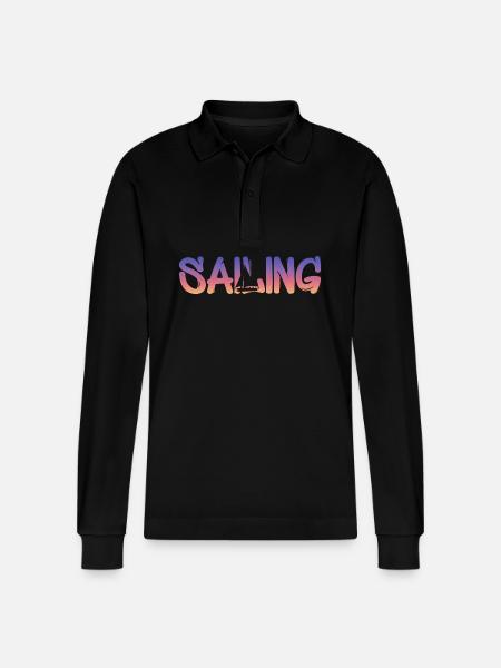 sailing - Stanley/Stella Unisex Bio-Langarm-Poloshirt Prepster - Schwarz