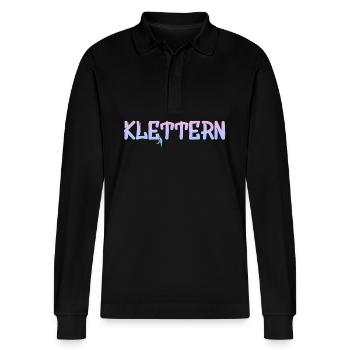 Klettern - Stanley/Stella Unisex Bio-Langarm-Poloshirt Prepster - Schwarz - Vorne - Anna (173cm) & Nico (186cm)