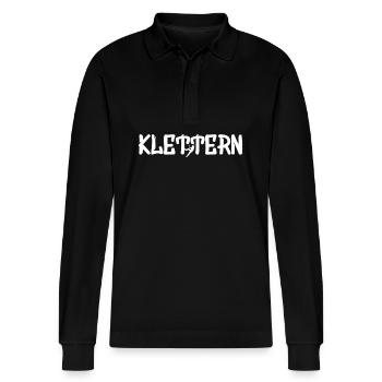 Klettern Klettersport - Stanley/Stella Unisex Bio-Langarm-Poloshirt Prepster - Schwarz - Vorne - Anna (173cm) & Nico (186cm)