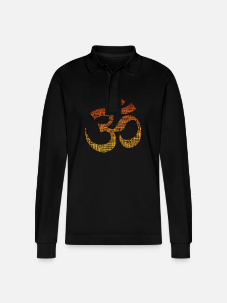 Yoga Om Namaste - Stanley/Stella Unisex Bio-Langarm-Poloshirt Prepster - Schwarz